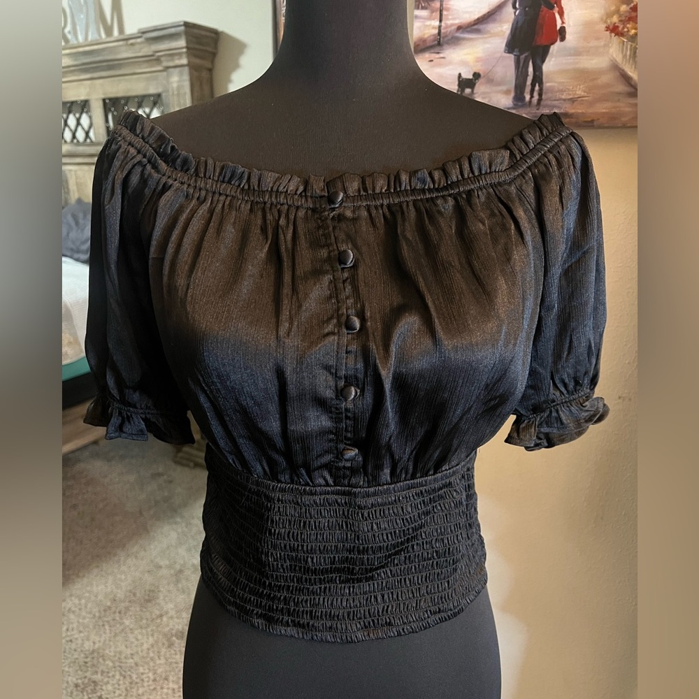 Guess Black Off-Shoulder Blouse